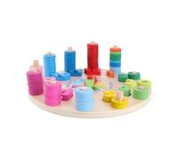 LALADEFIEE Reloj de Juguete Educativo de Madera Colorida Números del 1 al 12, Juego Didáctico para Aprendizaje Temprano, Desarrollo Cognitivo y Reconocimiento de Colores para Bebés y