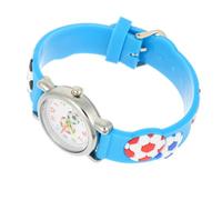LALADEFIEE Reloj Deportivo de Dibujos Animados para Niños, Diseño 3D Balón de Fútbol, Correa de Silicona Resistente, Color Azul Claro, Adecuado para Aprender a Leer la Hora en Fiestas y Uso