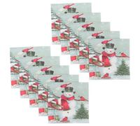LALADEFIEE Servilletas Desechables Navideñas Diseño de Muñeco de Nieve 100 Unidades Papel Impreso para Fiestas y Restaurantes Absorción Alta para Ambiente Festivo de Navidad