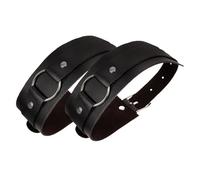 LALADEFIEE Set de 2 Brazaletes Elásticos de Cuero Negro para Mangas de Camisa, Aleación Resistente, Puños para Hombre en Ambientes Casuales y Punk Color Aleatorio