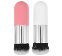 LALADEFIEE Set de 2 Brochas de Maquillaje para Base y Polvos Pelo Sintético Suave y Color y Adecuado para Difuminar Maquillaje Líquido y Polvo