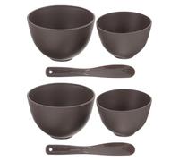 LALADEFIEE Set de 6 Piezas Bol de Silicona para Mascarillas Faciales Negras Incluye 2 Boles Grandes 2 Medianos y 2 Espátulas para Mezclar Adecuado para Cuidado Piel y Uso Spa