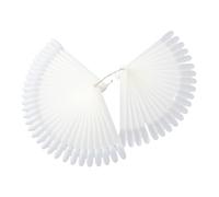 LALADEFIEE Tablas De Colores Para Uñas Abanico 50 Piezas Puntas Finas Plástico Blanco Profesional Para Manicura y Pedicura Salón Kit Decoración Uñas Práctica
