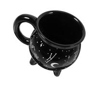LALADEFIEE Taza de Cerámica Blanca 350 Ml Diseño Caldero para Café y Bebidas Taza Halloween Original para Fiesta y Obsequio Cerámica Resistente y Práctica