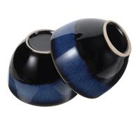 LALADEFIEE Tazas de Sake de Cerámica Estilo Japonés 2 Piezas Azul Grande para Servir Sake y Té, Set de Copas para Bebida Caliente y Fría, Utensilios para Restaurante y Hogar
