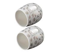 LALADEFIEE Tazas de Té de Cerámica Estilo Japonés 180 Ml Juego de 2 Unidades Color Blanco Platino para Degustación y Vajilla Decorativa en Hogar y Cocina