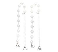 LALADEFIEE Tirantes de Sujetador Invisibles Decorativos con Perlas de Aleación de Hierro, Ajustables para Vestido de Novia y Falda sin Hombros, 1 Par