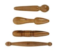 LALADEFIEE Varillas Masaje Gua Sha 4 Piezas Varilla Natural Masajeador Cabeza Cuerpo Compacto Portátil Relajación Herramienta Auxiliar Span Style= Color White/span