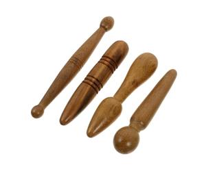 LALADEFIEE Varillas Masaje Gua Sha 4 Piezas Varilla Natural Masajeador Cabeza Cuerpo Compacto Portátil Relajación Herramienta Auxiliar Span Style= Color White/span