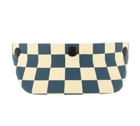 LALADEFIEE Visera del Casco de Motocicleta Retro Hebillas Ajustables Visera Pequeña y Ligera Estampado Azul y Blanco a Cuadros Protección Solar UV para Uso Exterior en Moto