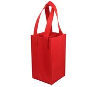 LALAFINA 1 Pc Bolsa de Vino portabotellas múltiples Bolsa de Agua Plegable Bolsas de Vino transportador Fieltro Cabestrillo portátil Portador de Vino Porta vinos con Separador sintió Rojo