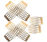 LALAFINA 10 Peines Pequeños De Metal Laterales Para El Cabello De 5 Dientes Lisos Con Pasador De Alambre Con Clip Francés Accesorios Para El Cabello Para Mujeres Y Niñas.