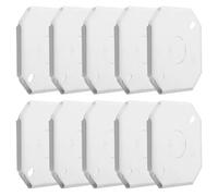 LALAFINA 10 Piezas Tapa Metálica Octogonal para Caja Eléctrica de Metal Color Plata Diseño Resistente y Fácil Instalación para Enchufes Residenciales E Industriales