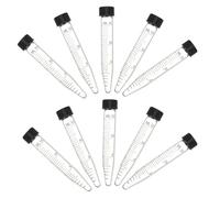 LALAFINA 10 Piezas Tubo Centrífugo Cónico de Vidrio de 15ml con Tapa de Rosca y Área de Escritura Clara para Investigación en Biología Molecular y Bioquímica