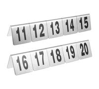 LALAFINA 10 Placas de Acero Inoxidable para Número de Mesa en Restaurantes, Prácticas y Fáciles de Leer, Color Plata, Ideales para Eventos y Locales Concurridos