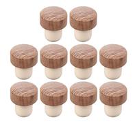 LALAFINA 10 Tapones de Madera para Botellas de Vino, Diseño Simple y Elegante, Fácil Limpieza y Desmontables, Perfectos para Conservación en Casa Color Aleatorio