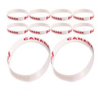 LALAFINA 10 Unidades Pulsera de Silicona y Diseño Adaptable con Estampado de Bandera de Canadá, Resistente al Sudor para Aficionados al Fútbol en Escuelas y Reuniones de Equipos