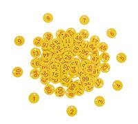 LALAFINA 100 Unidades Etiquetas para Organización y Fácil Identificación Numeradas del 1 al 100 Redondas de Plástico Orificio para Colgar, Color Amarillo en Llaves y Equipaje en y
