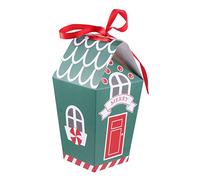 LALAFINA 10piezas Caja De Galletas Candy House Para Envolver Dulces Accesorios Para Fotos De Fiestas Navideñas Obsequio De Navidad Almacenamiento