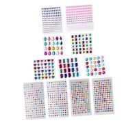 LALAFINA 11 hojas Pegatinas de Diamantes Autoadhesivas para Stickers de Cristal Acrílico para Manualidades y Decoración de Cumpleaños Fáciles de Aplicar Superficies Planas