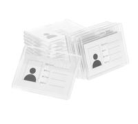 LALAFINA 15 Fundas Transparentes Horizontales para Tarjetas de Identificación Porta Credenciales de Plástico Rígido Reutilizables Protección contra Rasguños para Oficina Escuela y