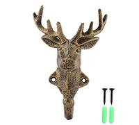 LALAFINA 2 Ganchos de Pared Diseño Rústico Forma de Ciervo de Hierro Fundido Vintage para Colgar Ropa Adecuado para de Sala y Mural