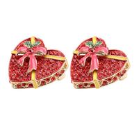 LALAFINA 2 Piezas Broche Navideño para Ropa Mujer en Aleación Roja Diseño Clásico de Navidad, Accesorio Decorativo Adecuado para Uso Diario y Regalos Festivos