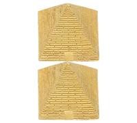 LALAFINA 2 Piezas de Modelo Pirámide Retro de Resina Dorada, Adorno Piramidal de Escritorio Vintage para Decoración Egipcia Misteriosa, Manualidades Decorativas para Hogar y Oficina
