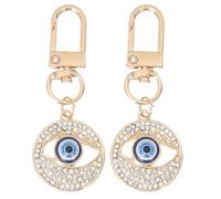 LALAFINA 2 Piezas Llavero de Ojo Azul de Aleación de Zinc Suave y Delicado para Decorar Bolsos y Estilo Diario, Accesorio Chic Adecuado para Compañeros y Familias