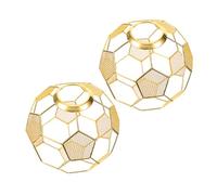 LALAFINA 2 Piezas Pantalla de Lámpara Forma de de Fútbol Jaula Metálica Decorativa para Luz Colgante Pantalla Moderna de Malla Metálica Diseño de Electrochapado para Decoración