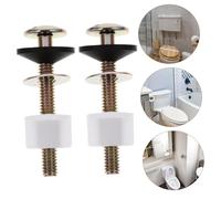 LALAFINA 2 piezas Pernos Metálicos para Tanque de Inodoro Tornillos de Alta Resistencia con Junta de Goma Accesorios para Fijación y Reemplazo Rápido Compatibles Mayoría de Wc Estándar