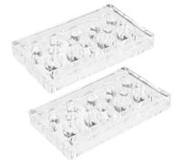 LALAFINA 2 Piezas Soporte para Tinta Pigmentada Portavasos de Acrílico Cuadrado, para Máquina y Tinta Pigmentada, Sostiene Bastoncillos de Algodón, Uso Doméstico y Salón Profesional