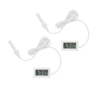 LALAFINA 2 Piezas Termómetro Digital Integrado con Sonda para Medir Temperatura y Humedad con Pantalla Lcd para Interiores y Control Ambiental