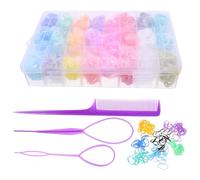 LALAFINA 24 Gomas Elásticas Cabello en Caja de 24 Compartimentos, Cintas Pelo de Goma Resistentes que No se Rompen ni Dañan, Accesorios Ideales para Peinar Niñas