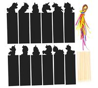 LALAFINA 24 piezas Marcapáginas de Rasguño para DIY Papel para Manualidades con Diseño de Animales Marcadores de Páginas para Decoración y