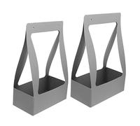LALAFINA 2piezas Handheld Paper Flower Boxes for Mother's Day Grey Flower Packing Cases for Bouquets and Arrangements