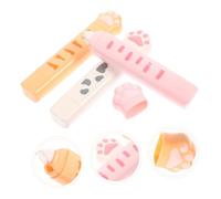 LALAFINA 3 piezas Cinta Correctora Doble Cabeza Diseño Gato Colores Pastel Corrección Instantánea para Estudiantes Papelería Escolar