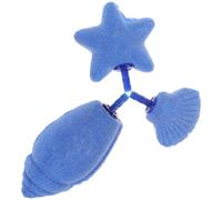 LALAFINA 3 Piezas Piedra Difusora de Aire para Pecera Forma de Figura Marina y Concha, de Arena Mineral Azul, Accesorio para Bomba de Aire Efecto Oxigenante y Uso Conveniente