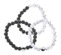 LALAFINA 3 Pulseras de Cuentas para Hombre y Mujer Diseño Único, Material Aleación de Zinc y Piedras Naturales, Tamaño Portátil Adecuado para Uso Diario