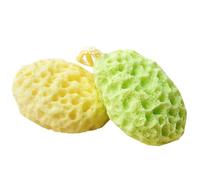 LALAFINA 3piezas Esponjas Exfoliantes de Ducha para Baño y Limpieza Corporal con Cordón para Colgar Malla para Adultos y Colores Alegres Amarillo Verde Naranja