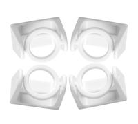 LALAFINA 4 Ganchos Adhesivos para Barra de Cortina, Colgadores Giratorios de Plástico Abs sin Perforación, Soporte Blanco Multiusos para Baño y Cocina, Portacañas Ajustables y Rotativos,