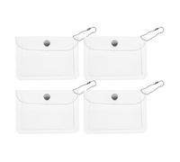 LALAFINA 4 Monederos Transparentes Pequeños de PVC Livianos y Compactos para Oficina y Escuela, Adecuado para Gestión de Monedas y Uso Diario