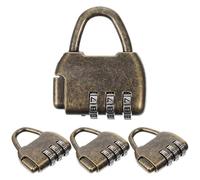 LALAFINA 4 Piezas Candado Combinación de 4 Dígitos Estilo Retro de Aleación de Zinc, Cerradura Antigua para Armarios y Diarios, Fácil de Llevar y Decorativa