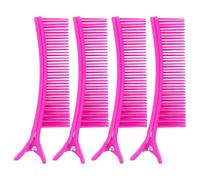 LALAFINA 4 Piezas Pinzas Cabello para Seccionar, Peine Distribuidor de Cabello, Plástico, Color Morado, para Teñido y Permanente, Peluquerías y Peinado