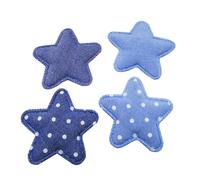 LALAFINA 40piezas Uds Parches de Tela Estrella de Denim para Bordar Manualidades Decorativos para Mochilas Ropa y Scrapbook Color Aleatorio
