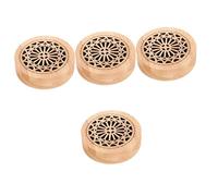 LALAFINA 4piezas Quemador De Incienso Magnético De Madera Soporte Redondo Para Incienso De Decoración De Habitaciones Caja De Aromaterapia De Madera Natural