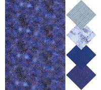 LALAFINA 5 Piezas de Tela de Algodón para Acolchar, Patchwork Diseño Simple, Adecuado para Manualidades DIY y Quilts, Tejido de Algodón Azul Color Aleatorio