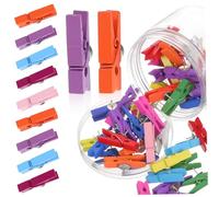LALAFINA 50 piezas Clips de Madera para Chinchetas para Tableros de Anuncios Perfectos para Fotos y Notas Casa Oficina o Aula