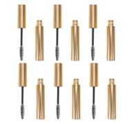 LALAFINA 6 Piezas Contenedor Rellenable para Máscara de Pestañas Dorado de 10ml con Aplicador de Precisión y Diseño Ligero para Uso Profesional y Proyectos de Maquillaje DIY
