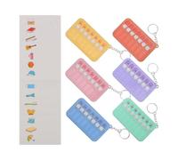 LALAFINA 6 Piezas Planificador de Hábitos Pegatinas y Llavero, Tabla de Tareas Diaria de Abs, Uso Flexible para Viaje y Organización Visual